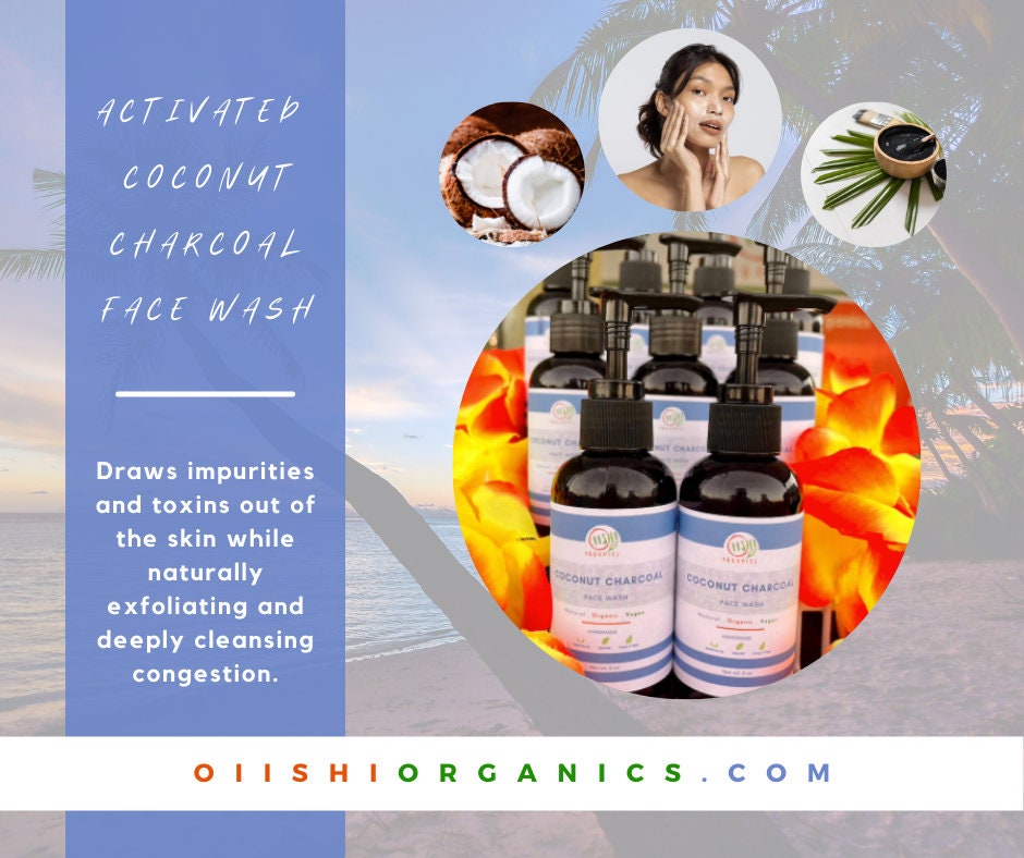 Activated Coconut Charcoal Face Cleanser, Vegan Face Cleanser, Face Wash, Natural Face Wash