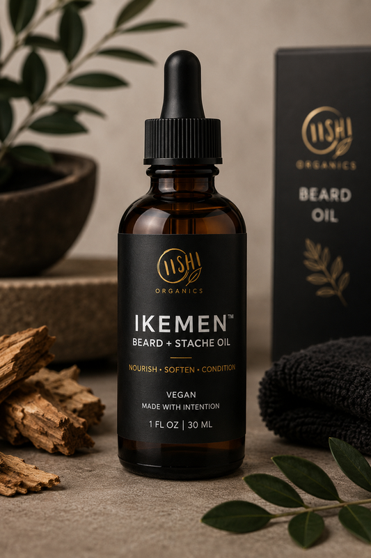 IKEMEN™ Botanical Beard + Stache Oil | Vegan Grooming Ritual | OiishiOrganics