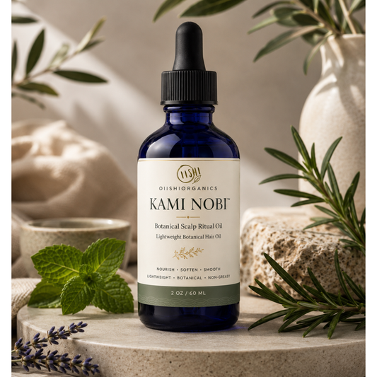 KAMI NOBI™ Scalp + Hair Ritual Oil | Botanical Hair Care | OiishiOrganics