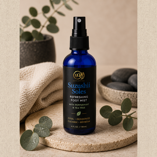 SUZUSHII SOLES™ Refreshing Foot Mist | Botanical Foot Care | OiishiOrganics