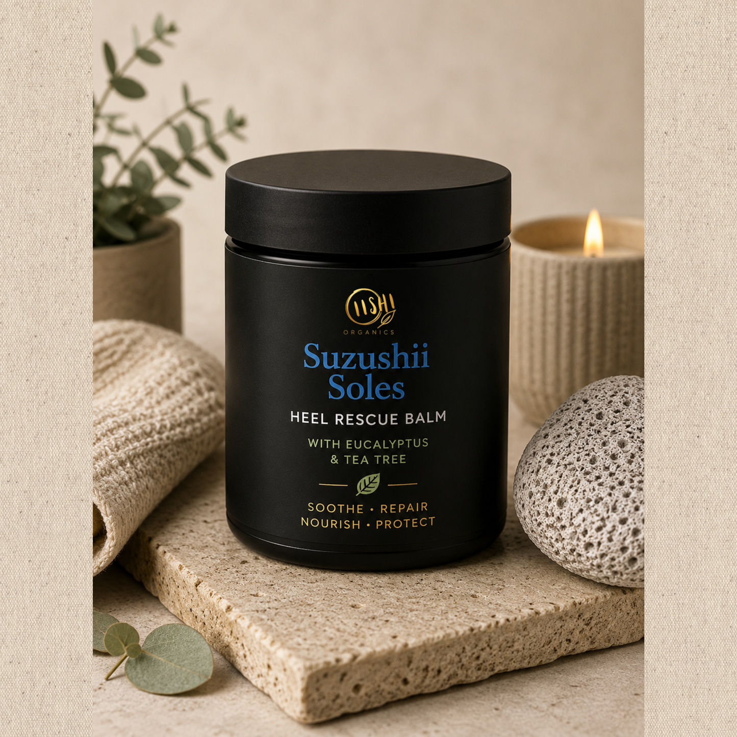 SUZUSHII SOLES™ Botanical Heel Balm | Soft Heels Ritual | OiishiOrganics